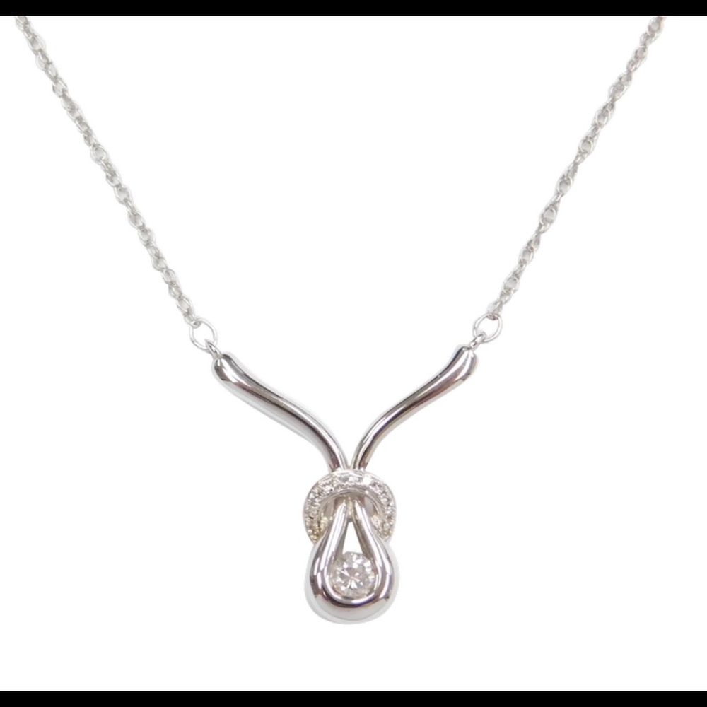 VINTAGE .25 ctw Diamond Necklace 14k White Gold.